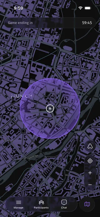Phantom Chase's Game Master live map — full god-view of every participant